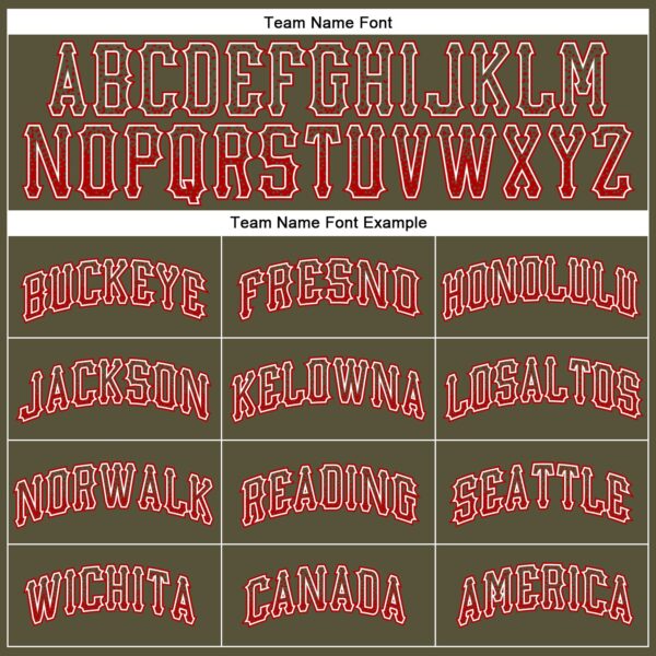 Custom Olive Red-White Authentic Drift Fashion Salute To Service Baseball Jersey