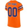 Custom Orange Royal-White Mesh Authentic Football Jersey