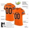Custom Orange Black-White Mesh Authentic Football Jersey