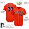 Custom Orange Navy-White Authentic Baseball Jersey