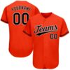 Custom Orange Black-White Authentic Baseball Jersey