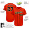 Custom Orange Black-Old Gold Authentic Baseball Jersey