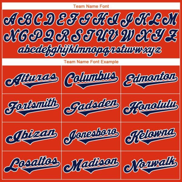 Custom Orange Navy-White Authentic Throwback Rib-Knit Baseball Jersey Shirt