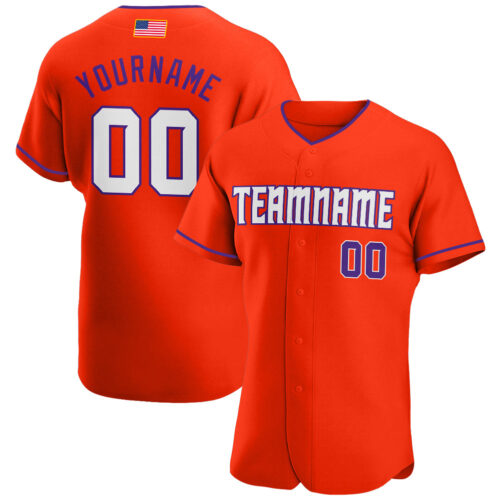 orange_0059 Custom Orange White-Purple Authentic American Flag Fashion Baseball Jersey