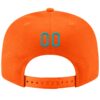 Custom Orange Aqua-White Stitched Adjustable Snapback Hat