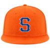 Custom Orange Royal-White Stitched Adjustable Snapback Hat