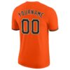Custom Orange Black-Old Gold Performance T-Shirt