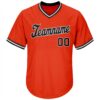 Custom Orange Black-White Authentic Throwback Rib-Knit Baseball Jersey Shirt