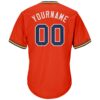 Custom Orange Navy-Gold Authentic Throwback Rib-Knit Baseball Jersey Shirt