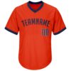 Custom Orange Navy-White Authentic Throwback Rib-Knit Baseball Jersey Shirt