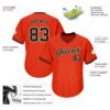 Custom Orange Black-Old Gold Authentic Throwback Rib-Knit Baseball Jersey Shirt