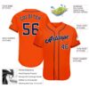 Custom Orange Navy-White Authentic Baseball Jersey