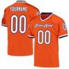 Custom Orange White-Navy Mesh Authentic Throwback Football Jersey