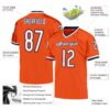 Custom Orange White-Navy Mesh Authentic Throwback Football Jersey