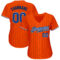 Custom Orange Black Pinstripe Royal-Black Authentic Baseball Jersey