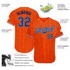 Custom Orange Black Pinstripe Royal-Black Authentic Baseball Jersey