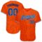Custom Orange Black Pinstripe Royal-Black Authentic Baseball Jersey