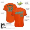 Custom Orange Kelly Green Pinstripe Kelly Green-Black Authentic Baseball Jersey