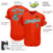 Custom Orange Teal-White Authentic Baseball Jersey