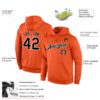 Custom Stitched Orange Black-White Sports Pullover Sweatshirt Hoodie