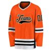 Custom Orange Black-Old Gold Hockey Jersey