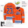 Custom Orange Royal-White Hockey Jersey