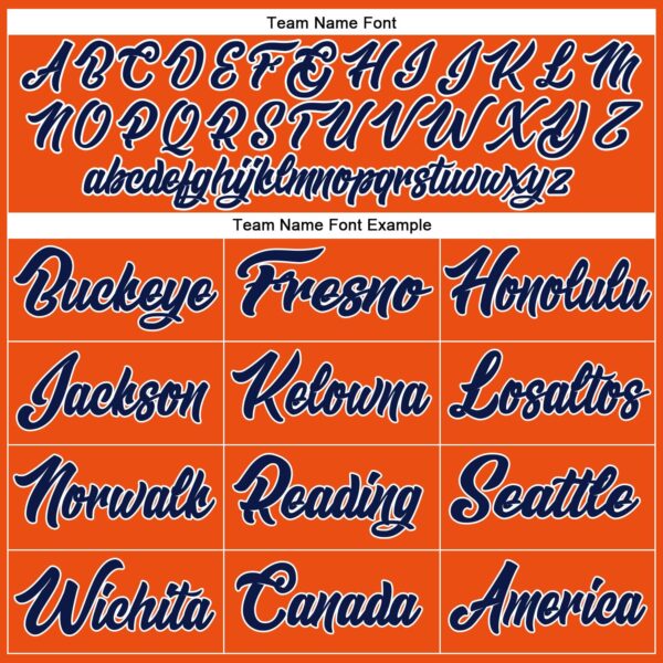 Custom Orange Navy-White Authentic Baseball Jersey