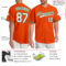 Custom Orange White-Kelly Green Authentic Baseball Jersey