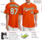Custom Orange White-Green Authentic Baseball Jersey