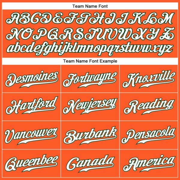 Custom Orange White-Green Authentic Baseball Jersey