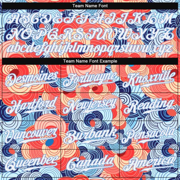 Custom Orange White-Light Blue 3D Pattern Design Flowers Authentic Baseball Jersey