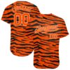 Custom Orange Orange-Black 3D Pattern Design Tiger Authentic Baseball Jersey