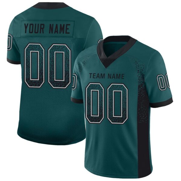 Custom Midnight Green Black-White Drift Fashion Football Jersey