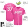 Custom Pink White Authentic Baseball Jersey