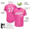 Custom Pink White Authentic Baseball Jersey
