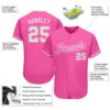 Custom Pink White Authentic Baseball Jersey