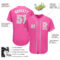 Custom Pink Gray-White Authentic Baseball Jersey