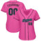 Custom Pink Black-Light Blue Authentic Baseball Jersey