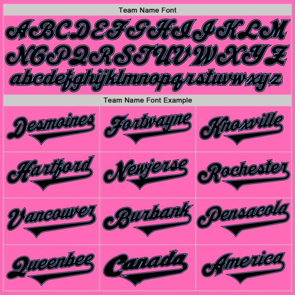 Custom Pink Black-Light Blue Authentic Baseball Jersey