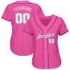 Custom Pink White-Purple Authentic Baseball Jersey