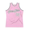Custom Light Pink White-Black Authentic Throwback Basketball Jersey