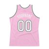 Custom Light Pink White-Black Authentic Throwback Basketball Jersey