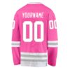 Custom Pink White-Gray Hockey Jersey
