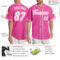 Custom Pink White Authentic Baseball Jersey