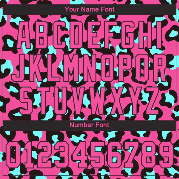 Custom Pink Pink-Black 3D Pattern Design Leopard Authentic Baseball Jersey