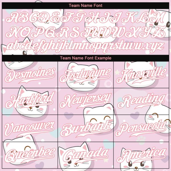 Custom Light Pink White-Light Pink 3D Pattern Design Cats Authentic Baseball Jersey
