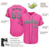 Custom Pink Kelly Green-White Authentic Drift Fashion Baseball Jersey