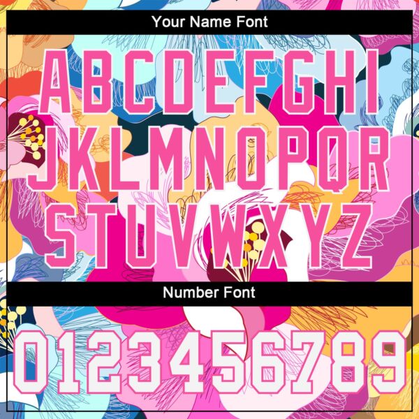 Custom Pink White-Pink 3D Pattern Design Flowers Authentic Baseball Jersey