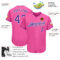 Custom Pink Purple-White Authentic Baseball Jersey