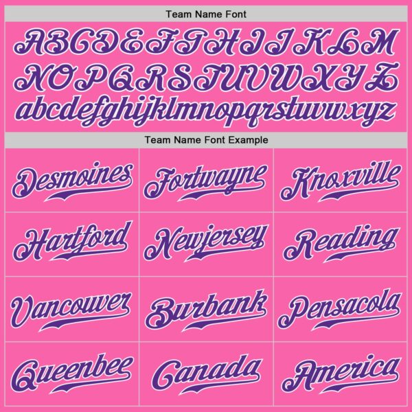 Custom Pink Purple-White Authentic Baseball Jersey